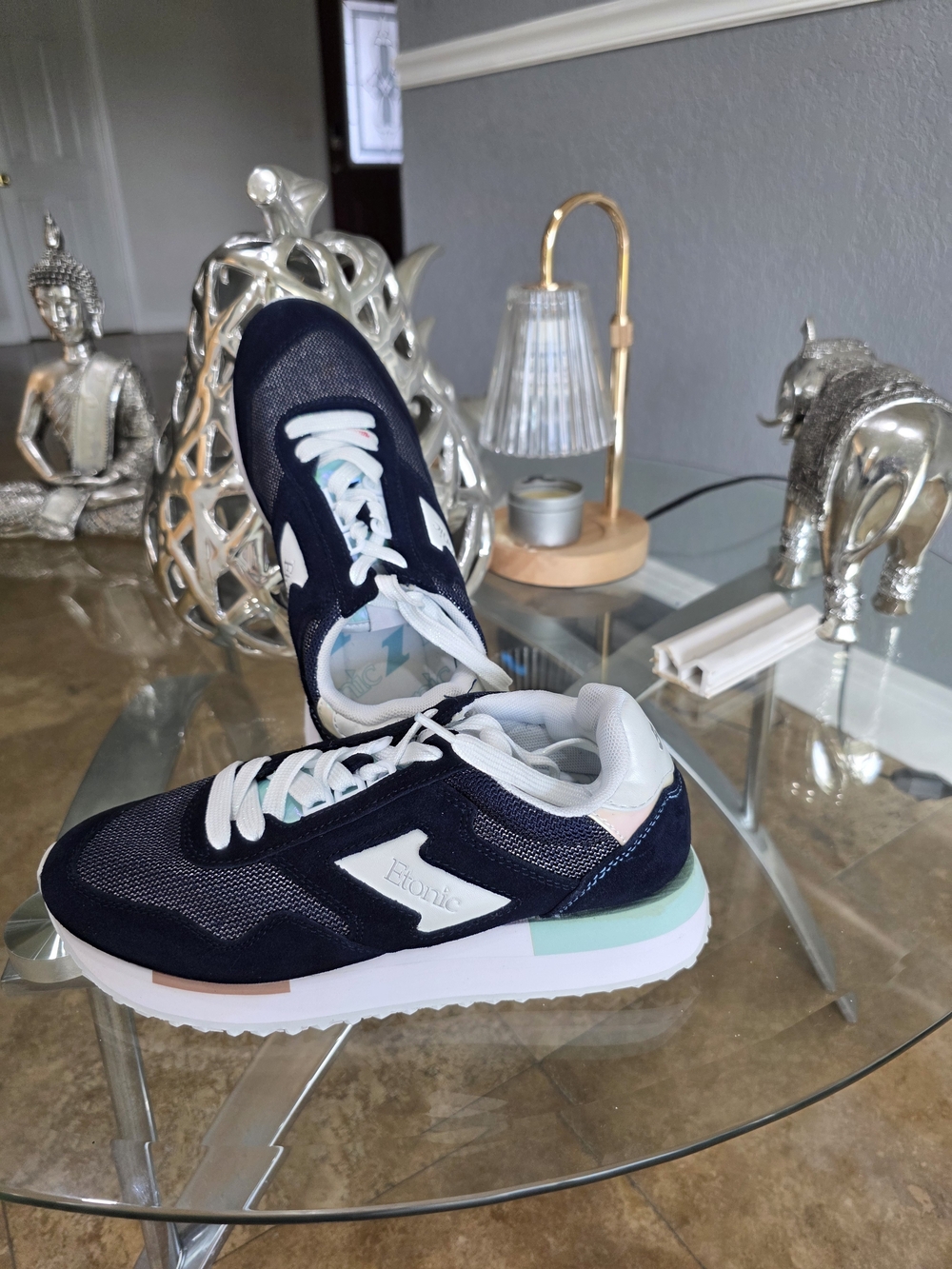 Women Navy and Pastel Accent Sneakers - Eton